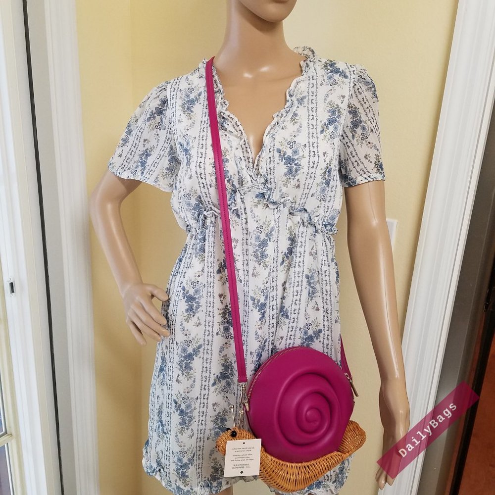 KATE SPADE SNAIL ENCHANTED PINK CROSSBODY BAG - Picture 10 of 13